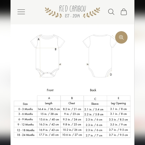 Red Caribou Prickly Rabbit Short Sleeve Onesie Size 18-24 Months New - Picture 4 of 8